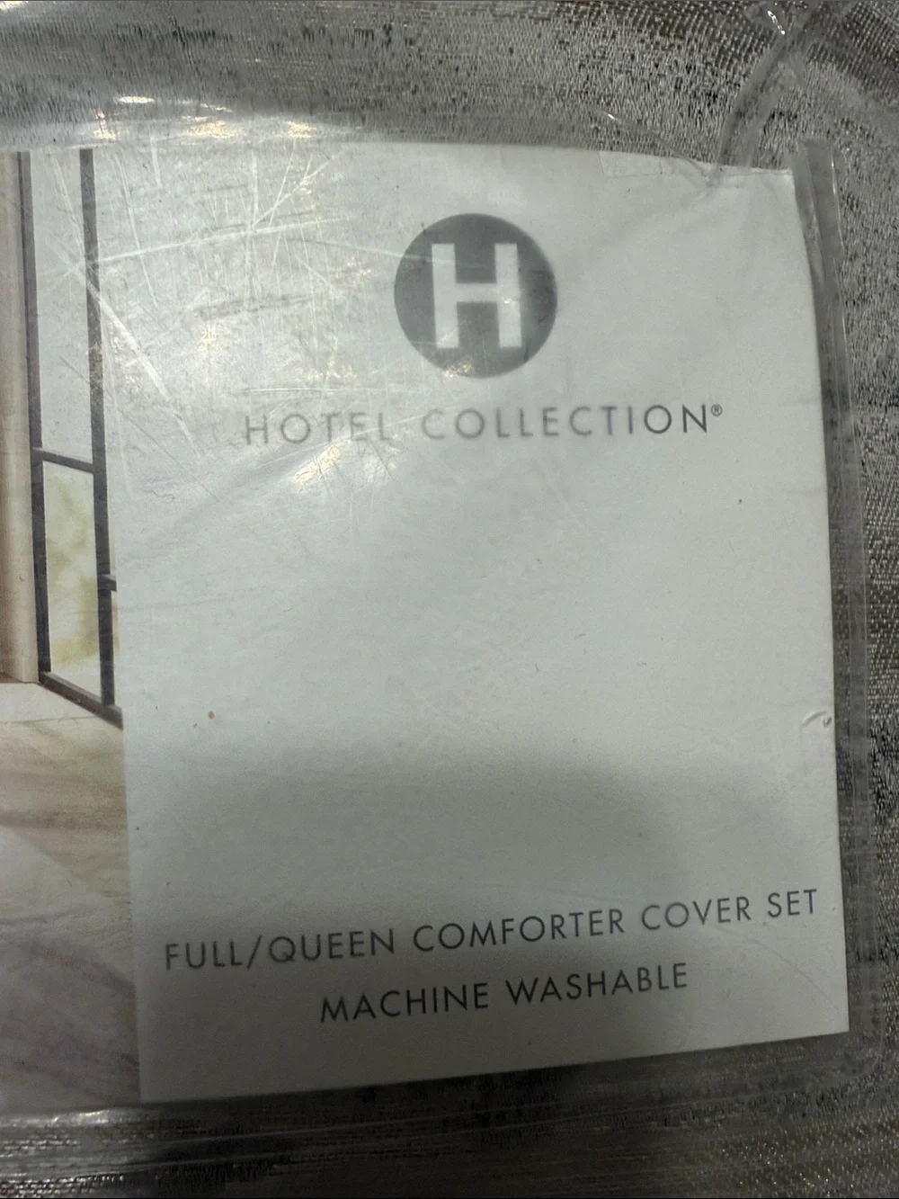 Hotel Collection Plush Duvet Set in Taupe and Pillow Shams Guilded Stripe